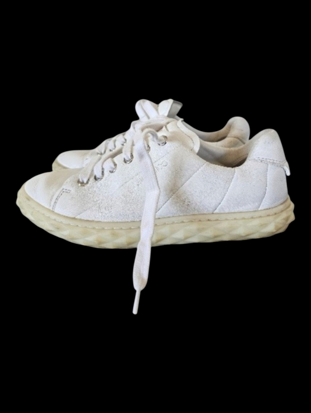 JIMMY CHOO Diamond Light Nappa Leather White Low top Sneakers sz EU 35 US 4.5
